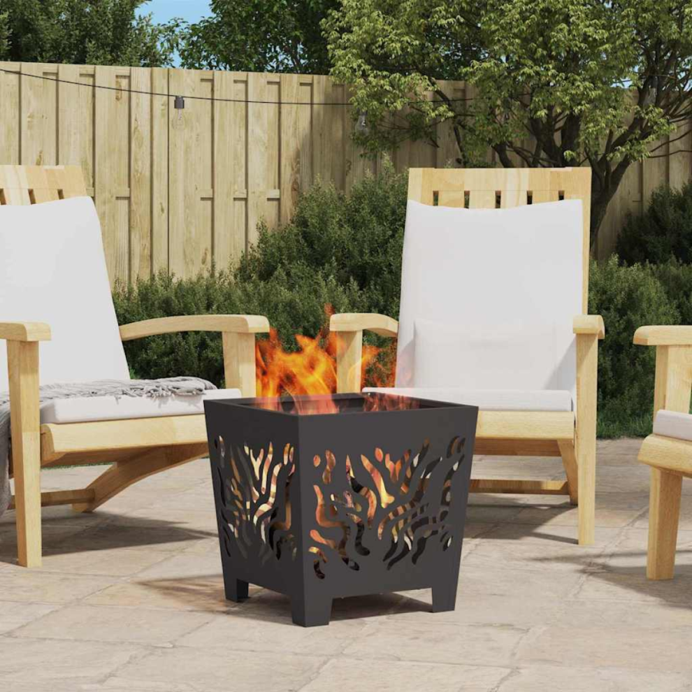 Vidaxl Fire Pit Black 40 X 40 X 40 Cm Steel