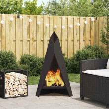 vidaXL Fire Pit Black 58 x 40 x 100 cm Steel