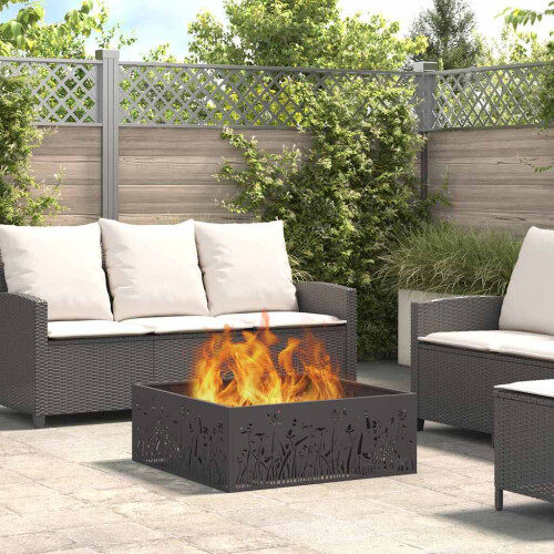 VidaXL vidaXL Fire Pit Black 80 x 80 x 30 cm Steel