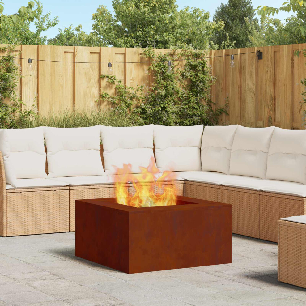 Vidaxl Fire Pit Brown 80 X 80 X 40 Cm Weathering Steel