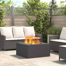 vidaXL Fire Pit Black 80 x 80 x 40 cm Steel