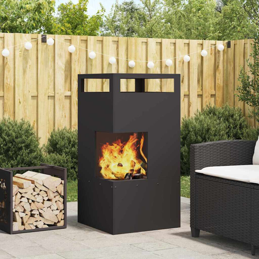 Vidaxl Fire Pit Black 50 X 50 X 100 Cm Steel