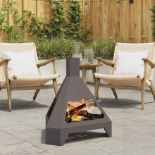 vidaXL Fire Pit Black 50 x 43 x 52 cm Steel