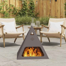 vidaXL Fire Pit Black 50 x 50 x 51 cm Steel