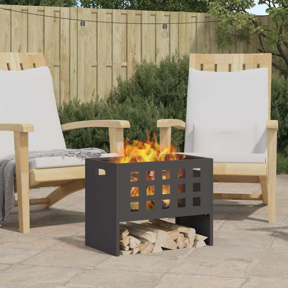Vidaxl Fire Pit Black 50 X 30 X 40 Cm Steel