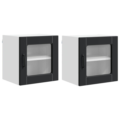 VidaXL vidaXL Dishwasher Panel 2 pcs Black 40 x 31 x 40 cm Engineered Wood 1
