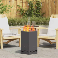 vidaXL Smokeless Fire Pit Black 38 x 38 x 51 cm Steel