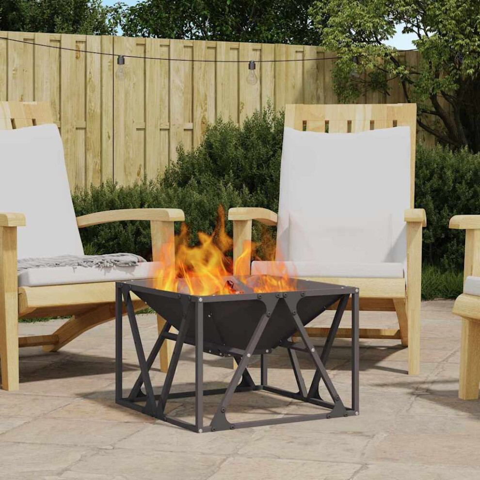 Vidaxl Fire Pit Black 50 X 50 X 35 Cm Steel