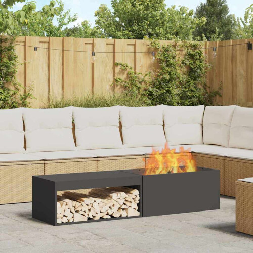 VidaXL vidaXL Fire Pit Black 160 x 45 x 35 cm Steel