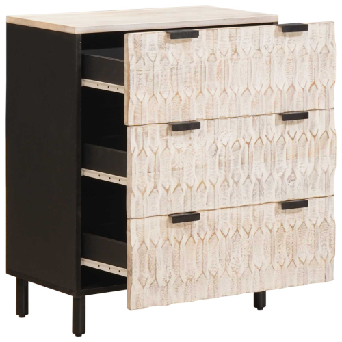 VidaXL vidaXL Sideboard White Wash Finish 60 x 33 x 75 cm Solid Mango Wood 1