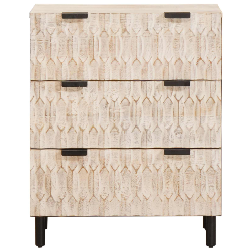 VidaXL vidaXL Sideboard White Wash Finish 60 x 33 x 75 cm Solid Mango Wood 2