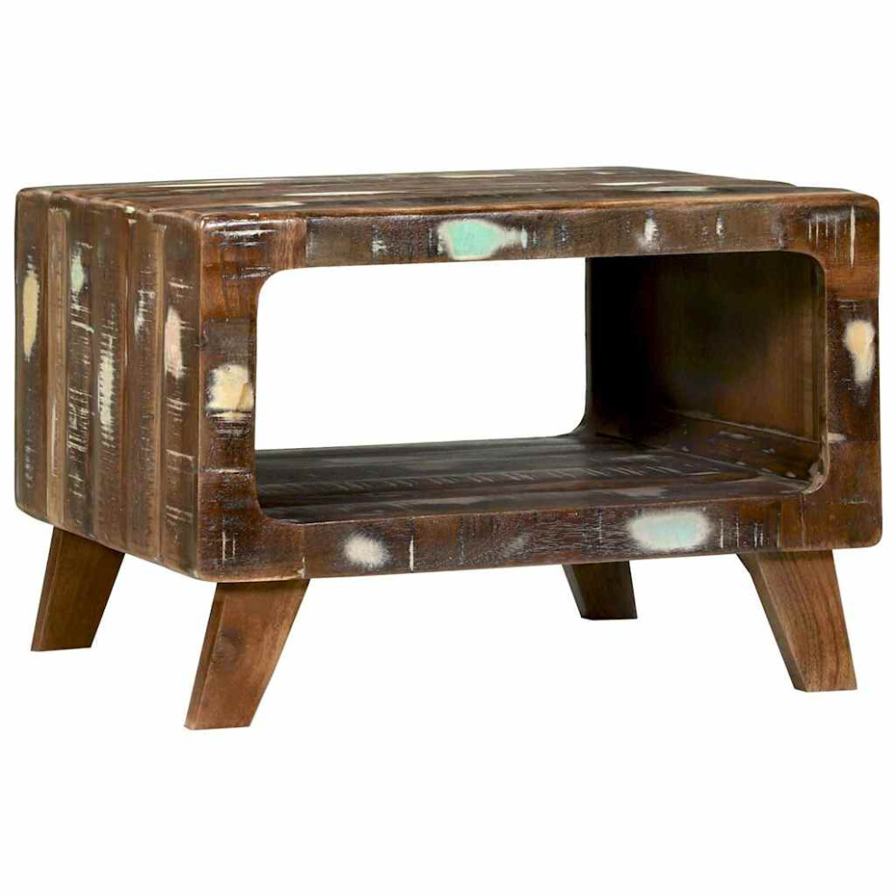 Vidaxl Coffee Table Multicolour 50 X 50 X 35 Cm Solid Reclaim Wood