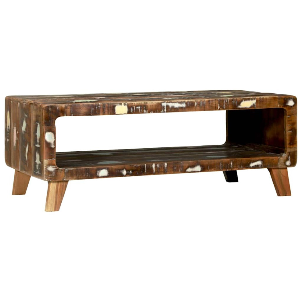 Vidaxl Coffee Table Multicolour 90 X 50 X 35 Cm Solid Reclaim Wood