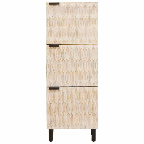 VidaXL vidaXL Highboard White Wash Finish 40 x 33 x 110 cm Solid Mango Wood 2