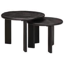 vidaXL Nesting Coffee Tables 2 pcs White Solid Mango Wood