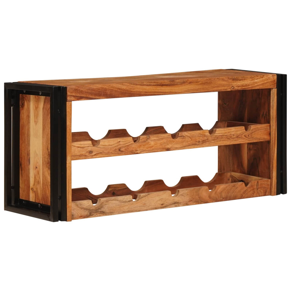 vidaXL Solid Acacia Wood Wine Rack - Brown - 10 Bottle Capacity - Image 2