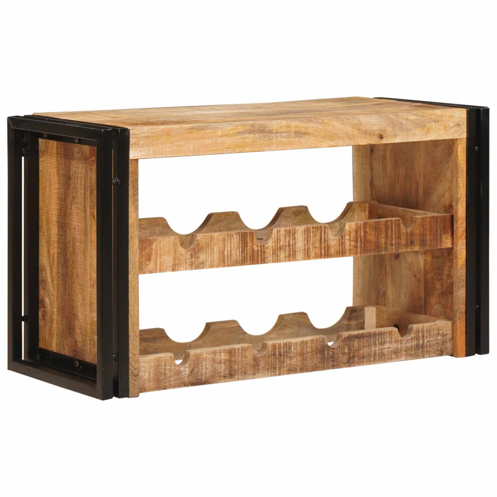 Vidaxl Wine Rack 80 X 45 X 33 Cm Solid Rough Mango Wood Brown