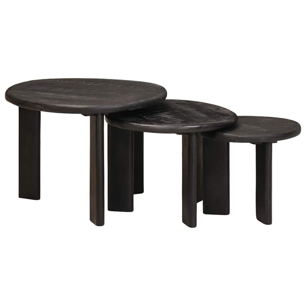 Vidaxl Nesting Coffee Tables 3 Pcs White Solid Mango Wood