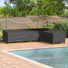 vidaXL Möbelbezug 355 x 275 x 80 cm 210D Oxford Stoff L-Form Schwarz