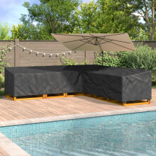 vidaXL Möbelbezug 325 x 325 x 80 cm 210D Oxford Stoff L-Form Schwarz