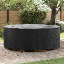 vidaXL Möbelbezug 244 x 244 x 105 cm 210D Oxford Stoff Rund Schwarz