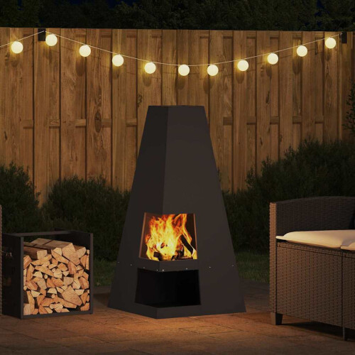 VidaXL vidaXL Fire Pit Black 50 x 50 x 100 cm Steel 2