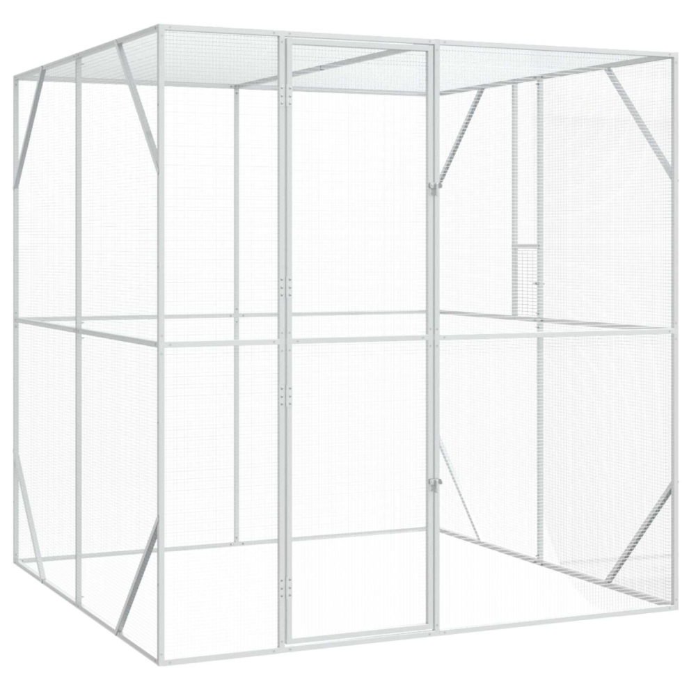 vidaXL - Outdoor Bird Cage - 209 x 202 x 214 cm - Silver - Image 2