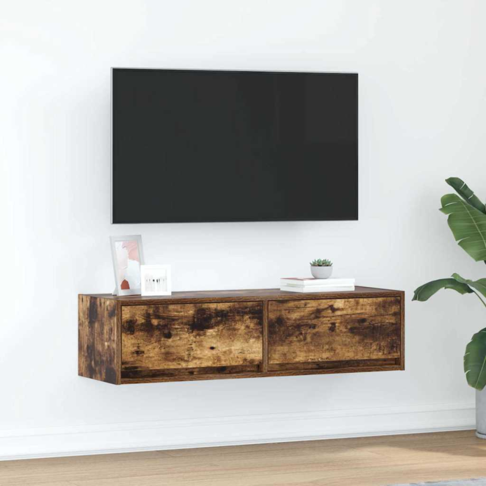 Vidaxl Tv Cabinet Smoked Oak 100 X 31 X 25.5 Cm Engineered Wood