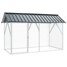 vidaXL Bird Cage Anthracite 227 x 112 x 141 cm Galvanised Steel