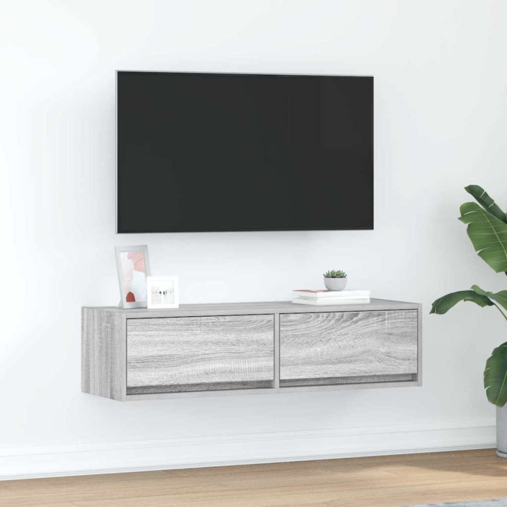 Vidaxl Tv Cabinet Grey Sonoma 100 X 31 X 25.5 Cm Engineered Wood
