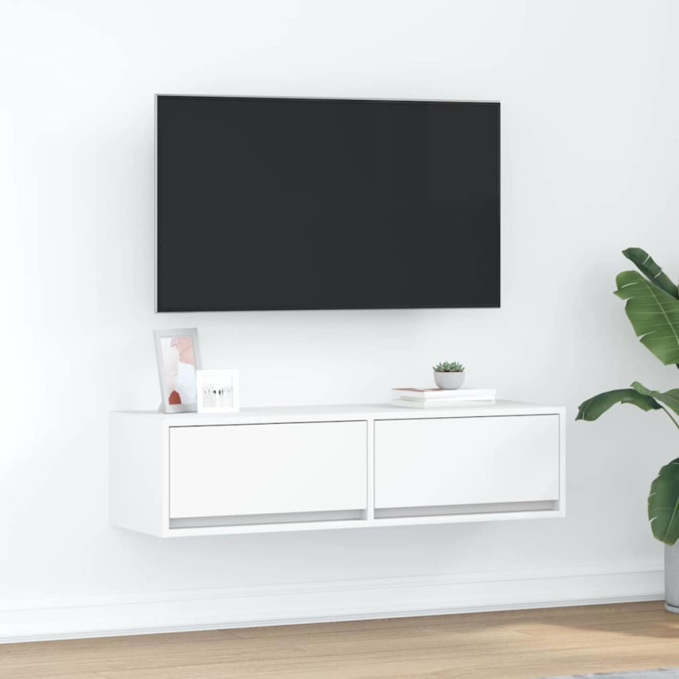 Vidaxl Tv Cabinet With Drawer White 100 X 31 X 25.5 Cm Engineered Wood