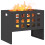 VidaXL vidaXL Fire Pit Black 50 x 30 x 40 cm Steel 3