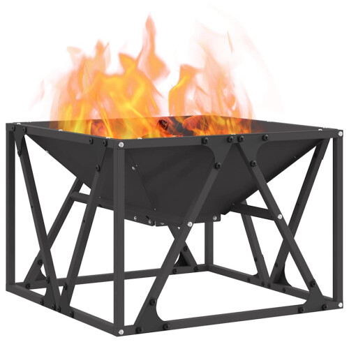 VidaXL vidaXL Fire Pit Black 50 x 50 x 35 cm Steel 2