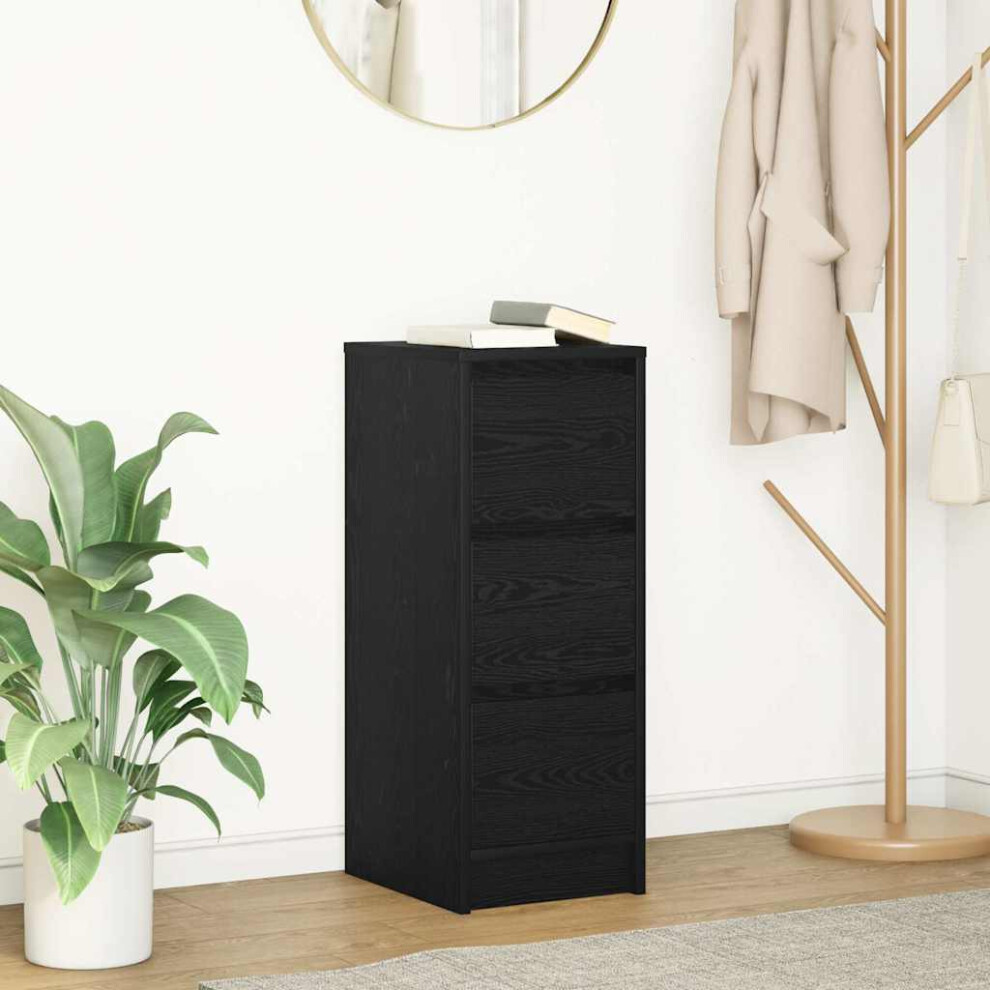 VidaXL - Sideboard - 3 Drawer - Black Oak - Black - Image 3