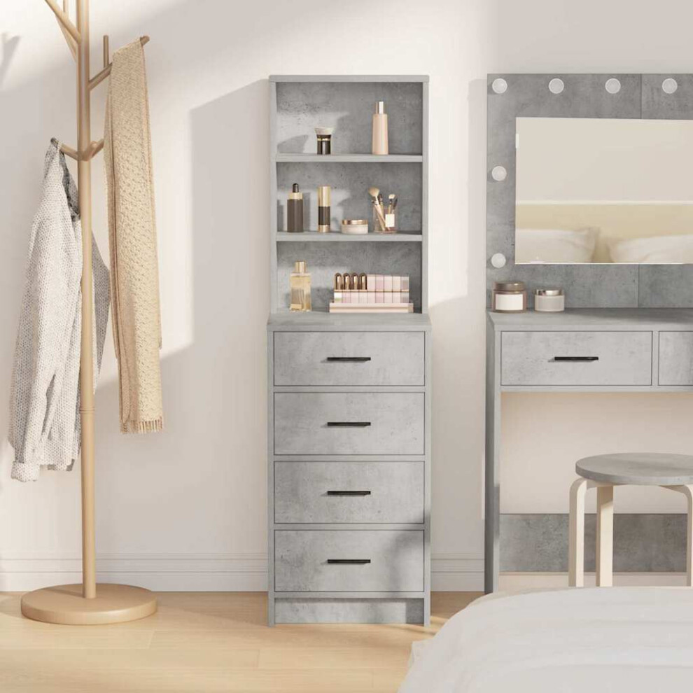 Vidaxl Highboard Concrete Grey 40 X 41 X 135 Cm Engineered Wood