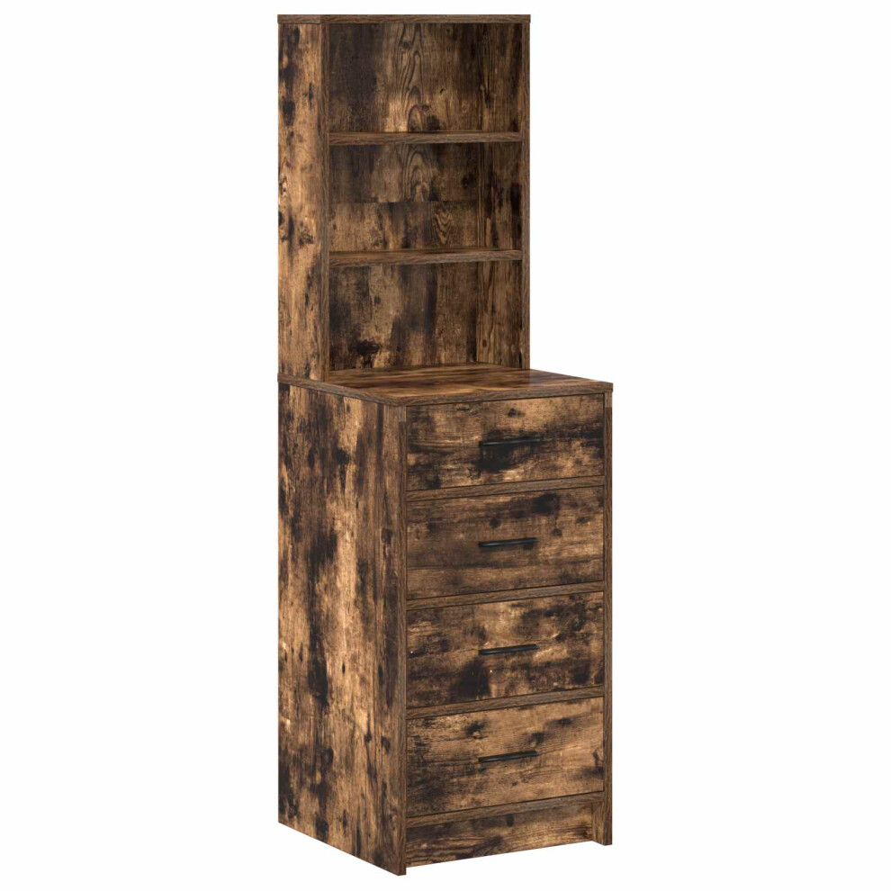 Vidaxl Highboard Smoked Oak 40 X 41 X 135 Cm Engineered Wood