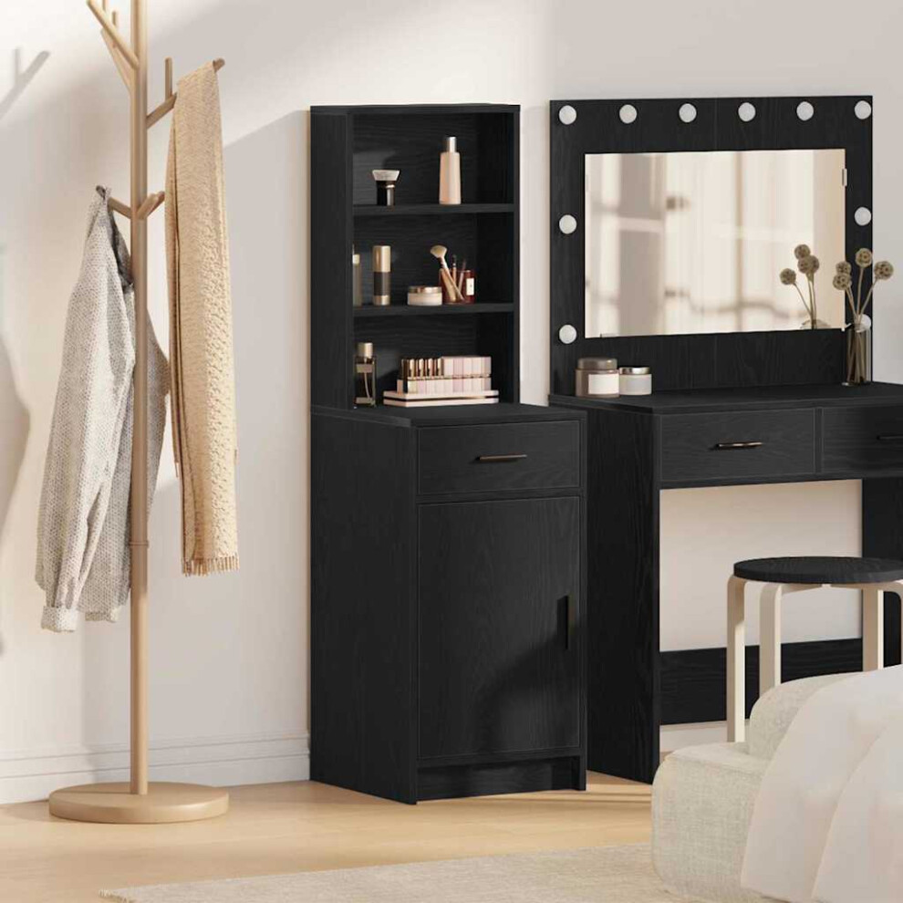 Vidaxl Highboard Black Oak 40 X 40.5 X 135 Cm Engineered Wood