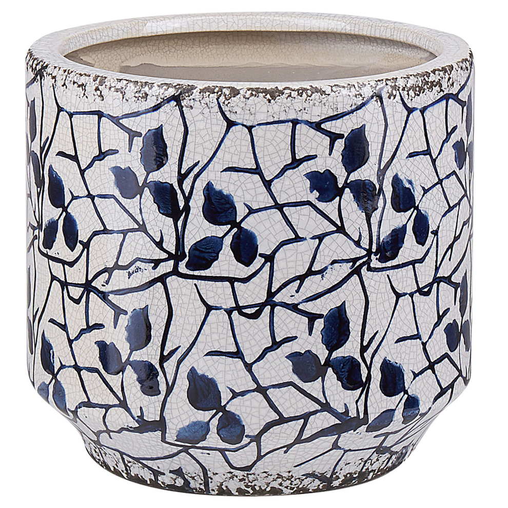 Beliani Flower Vase Myos Stoneware 15 Cm White