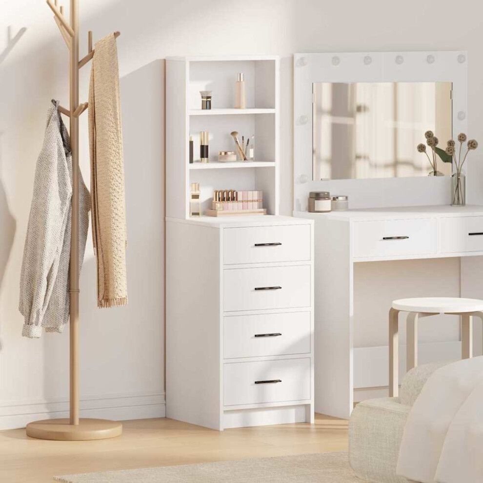 Vidaxl Highboard With Drawer White 40 X 41 X 135 Cm Engineered Wood
