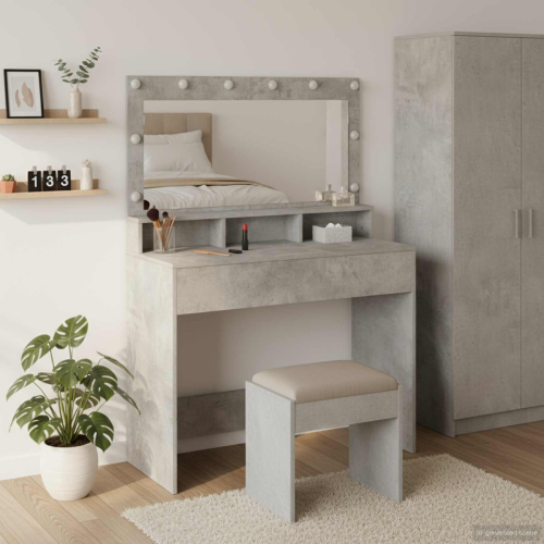 VidaXL vidaXL Dressing Table Concrete Grey 100 x 41 x 135 cm Engineered Wood