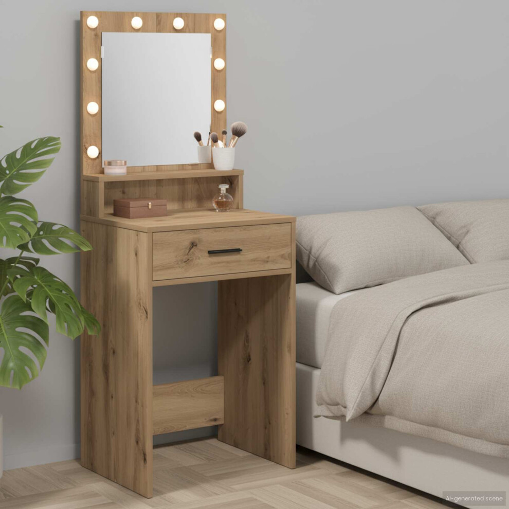 Vidaxl Dressing Table Artisan Oak 50 X 41 X 135 Cm Engineered Wood