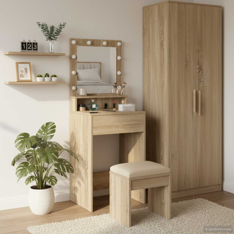 Vidaxl Dressing Table Sonoma Oak 50 X 41 X 135 Cm Engineered Wood