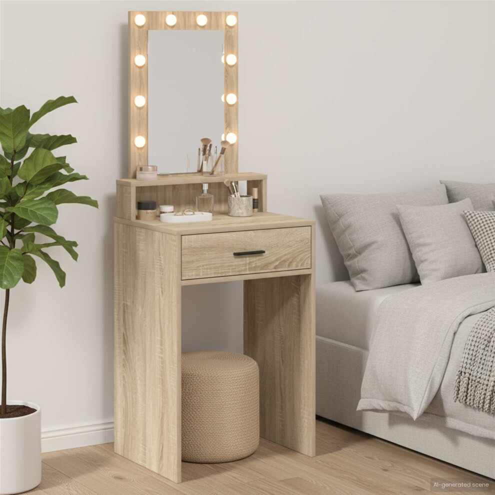 Vidaxl Dressing Table Sonoma Oak 50 X 41 X 135 Cm Engineered Wood
