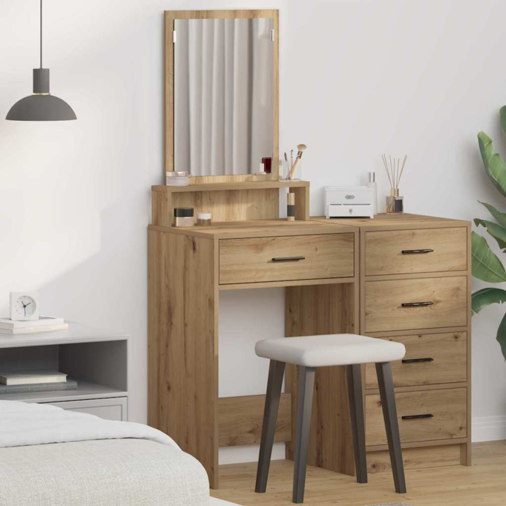 Vidaxl Dressing Table Artisan Oak 50 X 41 X 140 Cm Engineered Wood