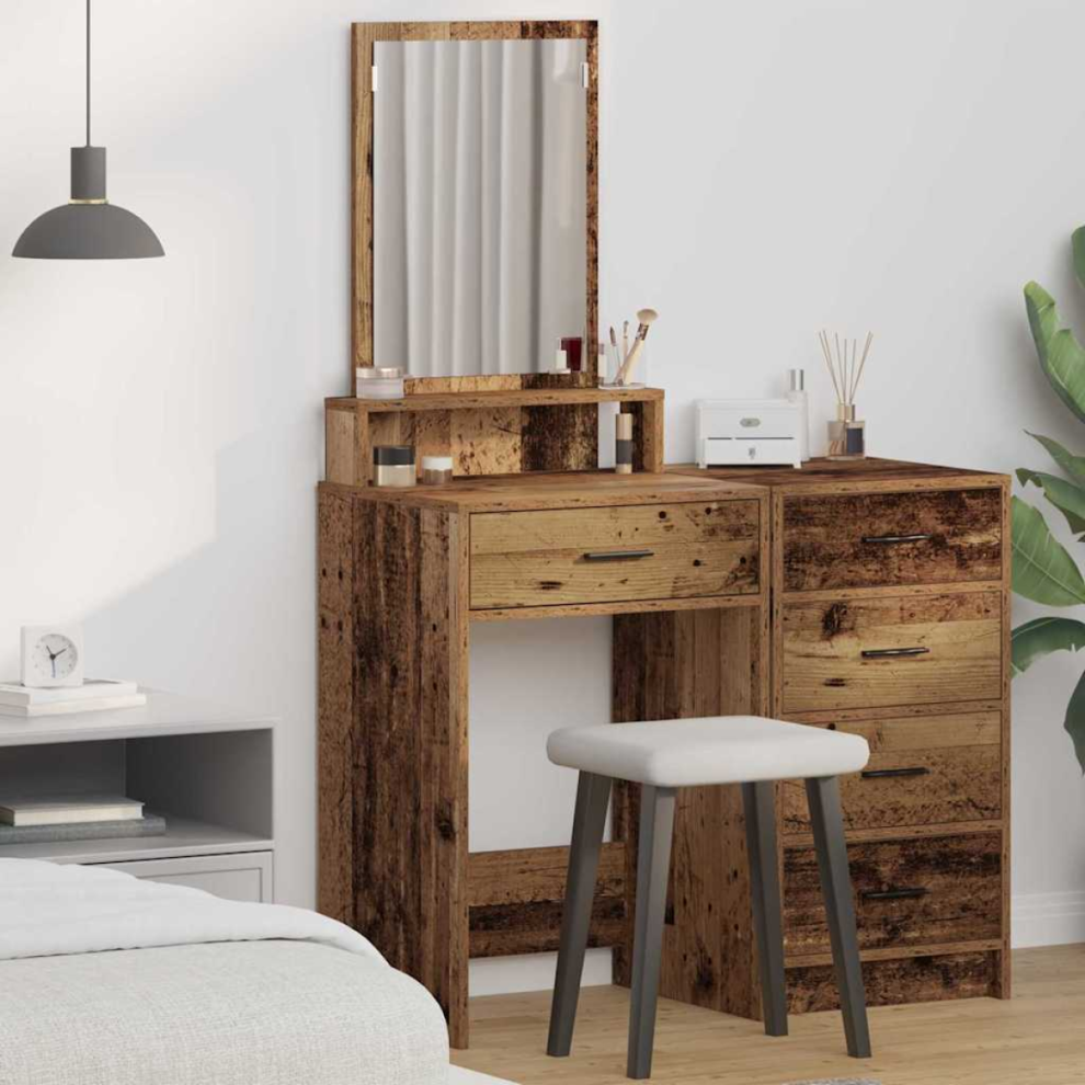 Vidaxl Dressing Table Old Wood 50 X 41 X 140 Cm Engineered Wood