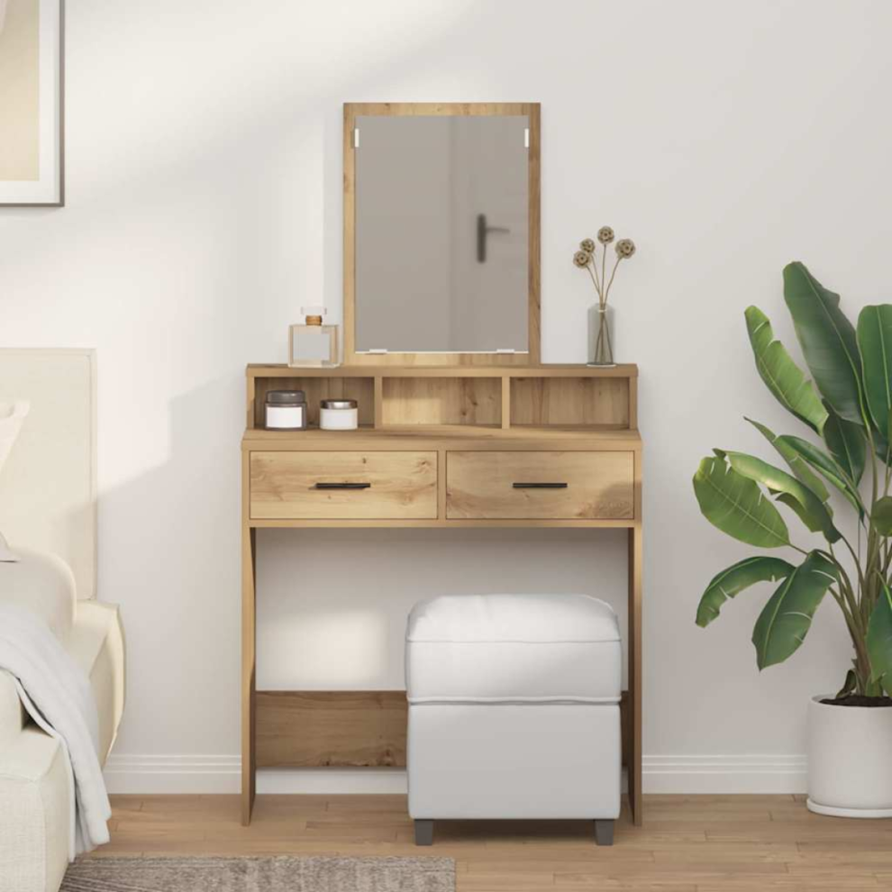 Vidaxl Dressing Table Artisan Oak 79 X 41 X 140 Cm Engineered Wood