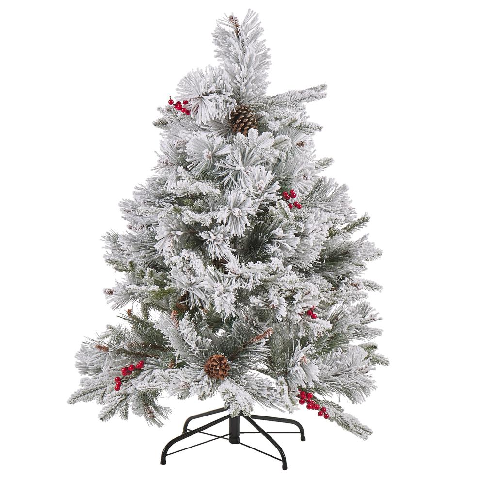 Beliani Artificial Snowy Christmas Tree Masala 120 Cm White