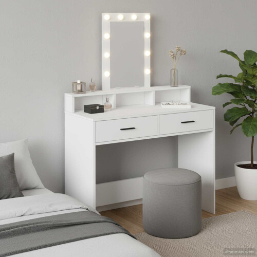 VidaXL vidaXL Dressing Table White 100 x 41 x 140 cm Engineered Wood