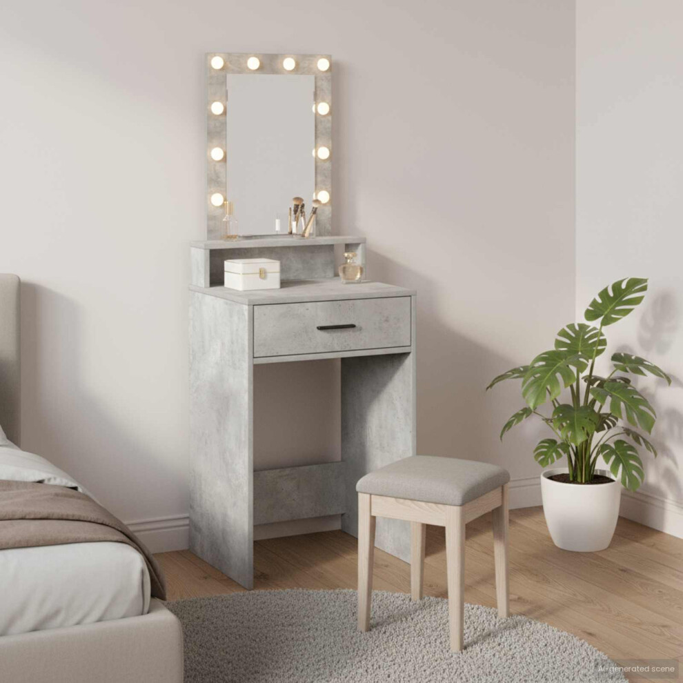 Vidaxl Dressing Table Grey 50 X 41 X 140 Cm Engineered Wood
