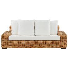 Garden Sofa 3 Seater FORLI Rattan Natural